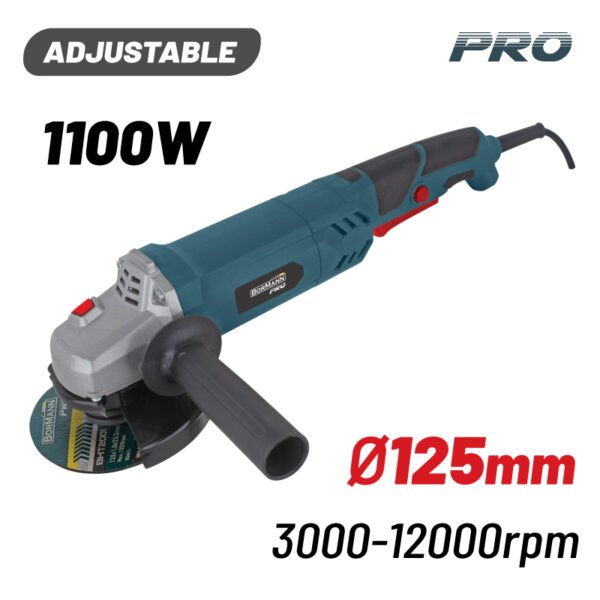 ANGLE GRINDER VARIABLE SPEED 1100W, Φ125mm, 3000-12000rpm
