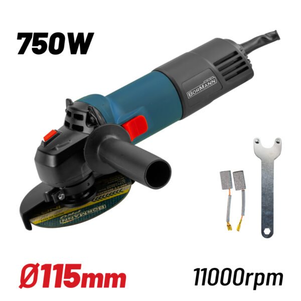 BORMANN ANGLE GRINDER 750W, Φ115mm, 11000rpm