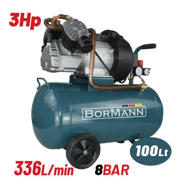 AIR COMPRESSOR DIRECT DRIVEN,Direct Driven,Twin Cylinder,3hp,100L,336L/min