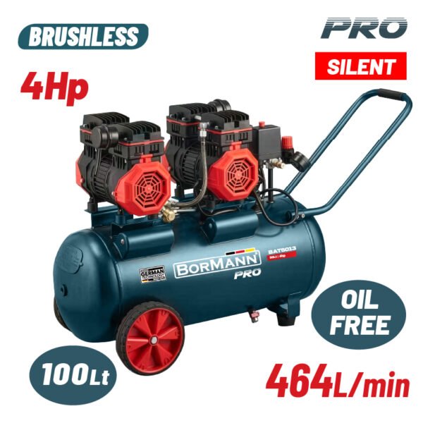 AIR COMPRESSOR DIRECT DRIVEN, OIL FREE, SILENT, BRUSHLESS, 4hp,100L,464L/min