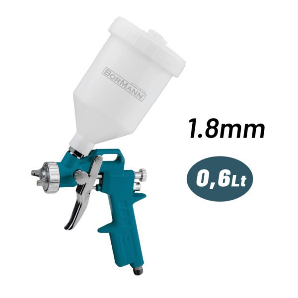 AIR SPRAYER GUN TOP CUP 0.6Lt, 1.8mm