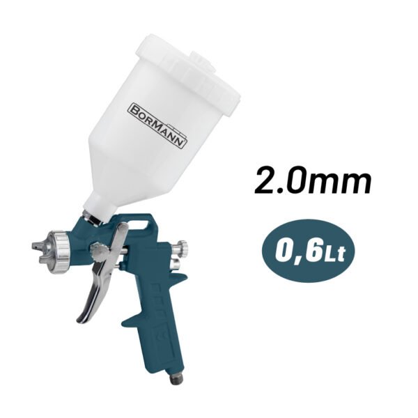 AIR SPRAYER GUN TOP CUP 0.6Lt, 2.0mm