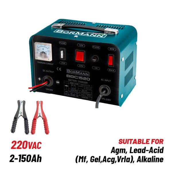 BORMANN Battery Charger 12/24V, 20Α