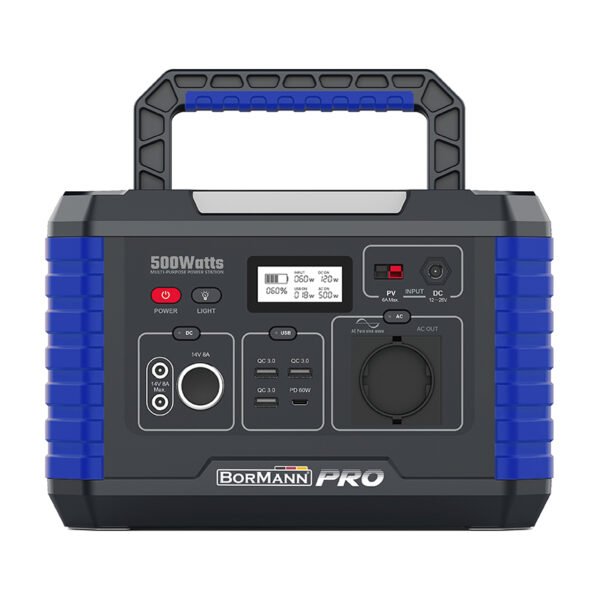 POWER STATION 500W, 519Wh/24000mAh, 12V/24V, AC, DC, TYPE C, USB-A, Li-Ion