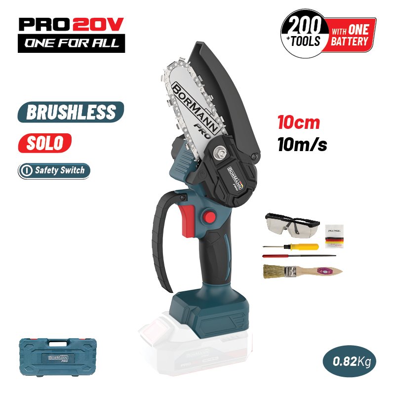 BORMANN PRO BBP3914C CORDLESS MINI CHAINSAW 20V, BRUSHLESS, BAR 10cm,1/4"1.1mm 28links , 11m/s
