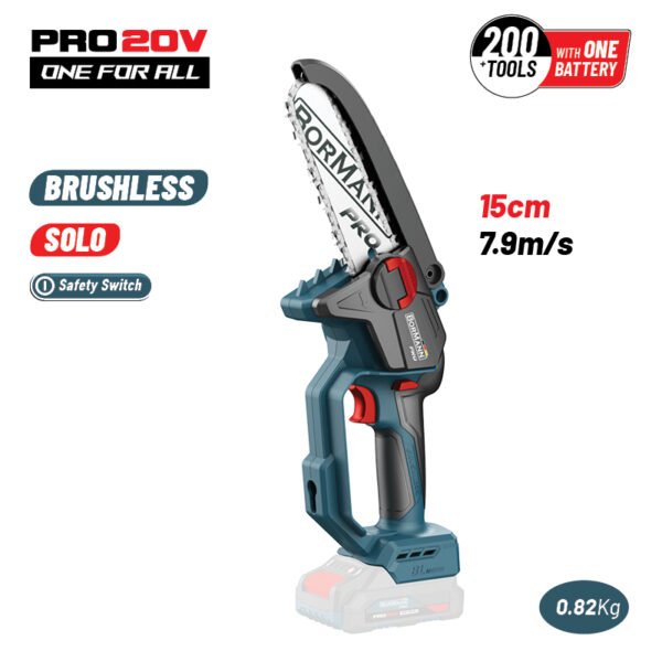 20V BRUSHLESS CORDLESS MINI CHAINSAW WITH OIL PUMP,20V, Li-Ion, SOLO