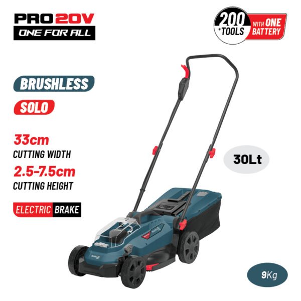 BORMANN Pro BBP4170 CORDLESS LAWN MOWER,BRUSHLESS 20V,Li-Ion,WIDTH 33cm,SOLO