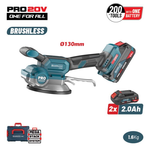 BORMANN Pro BBP5426X22C CORDLESS TILE VIBRATOR 20V,130mm,60kg,3500-8000rpm