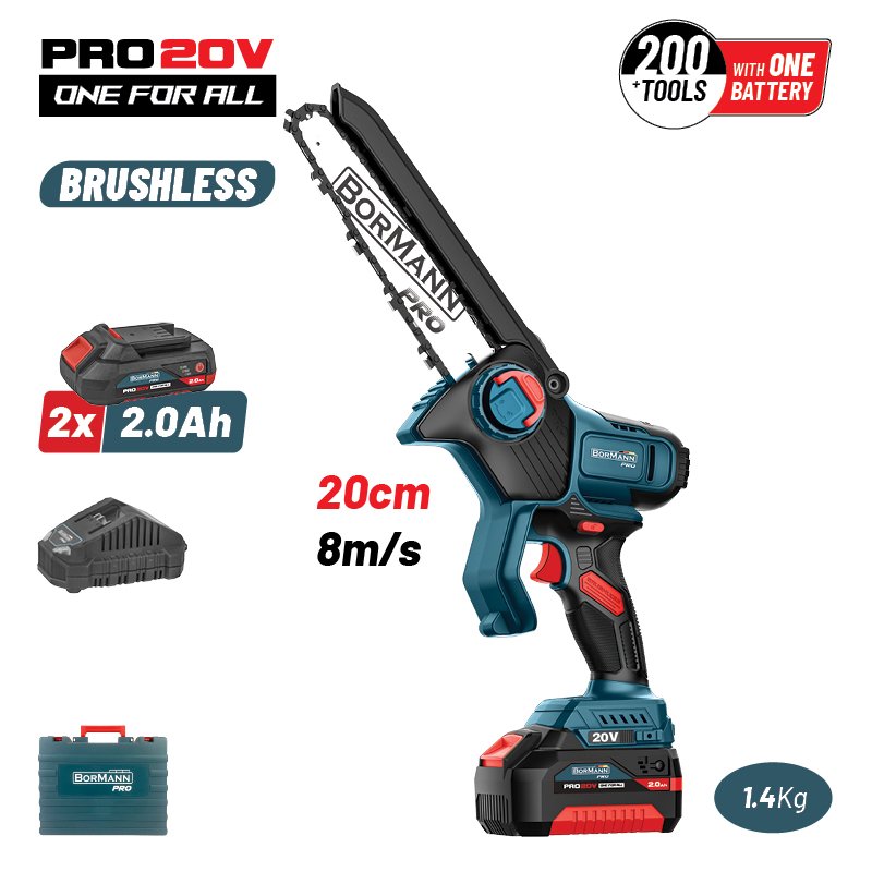 BORMANN PRO BBP5441X22C CORDLESS MINI CHAINSAW 20V,BRUSHLESS,20cm,1,3kg