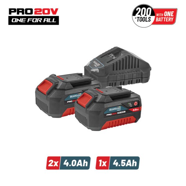 BORMANN PRO BBP9944 STARTER KIT 20V, Batteries 2x4.0Ah & CHARGER 2.4A