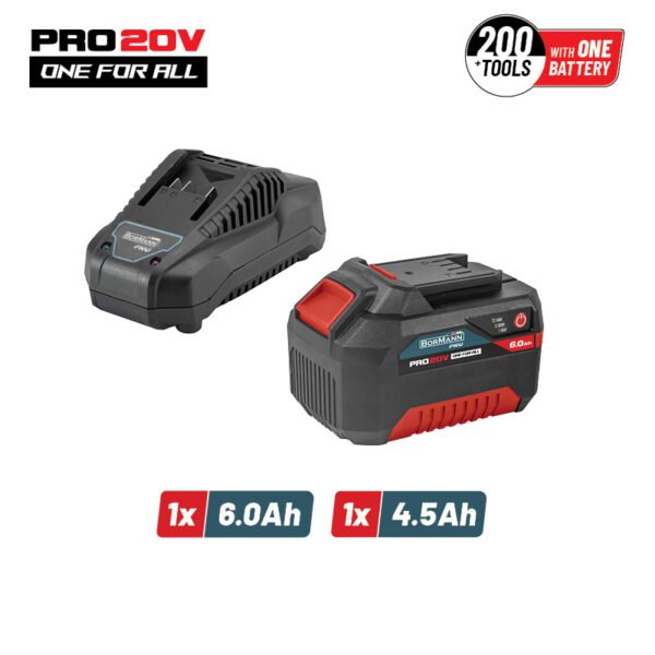 BORMANN PRO BBP9960 STARTER KIT 20V BATTERY 6.0Ah & CHARGER 4.5A