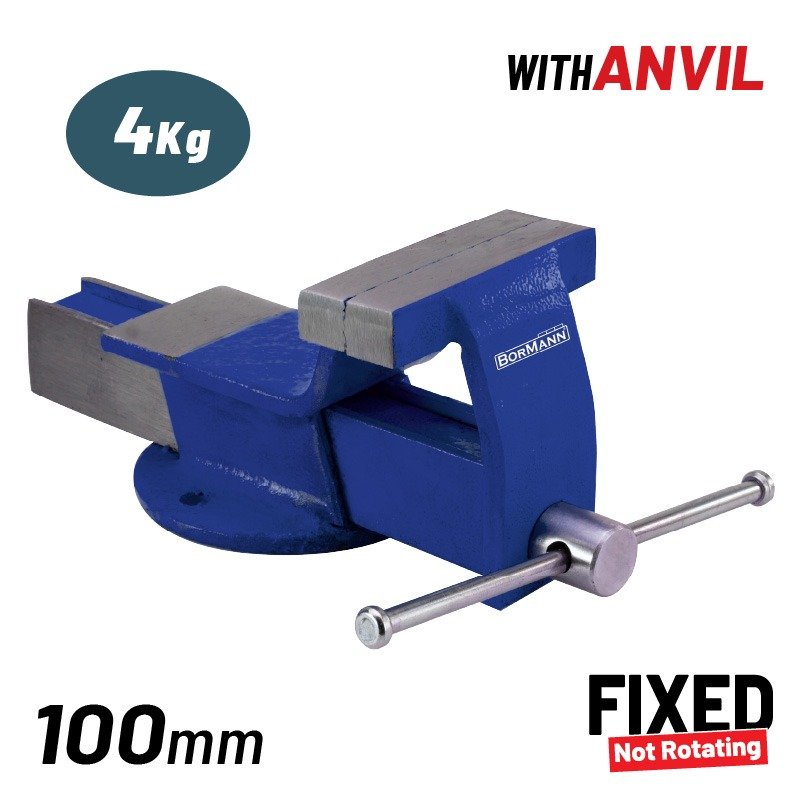 BORMANN BBV2100 Μέγγενη, Σταθερή Βάση, με Αμόνι 100mm, 4Kg