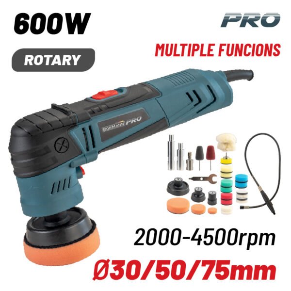 ROTARY POLISHER 600W, 30mm/50mm/75mm ,2000-4500rpm, WITH EXTENSION ROD SET & FLEXIBLE HOSE SET