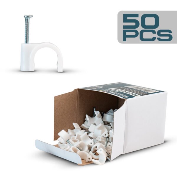CIRCLE CABLE CLIPS WHITE 16/35 50pcs