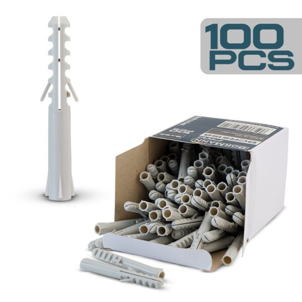 NYLON SCREW ANCHORS 8x65 GREY 100pcs