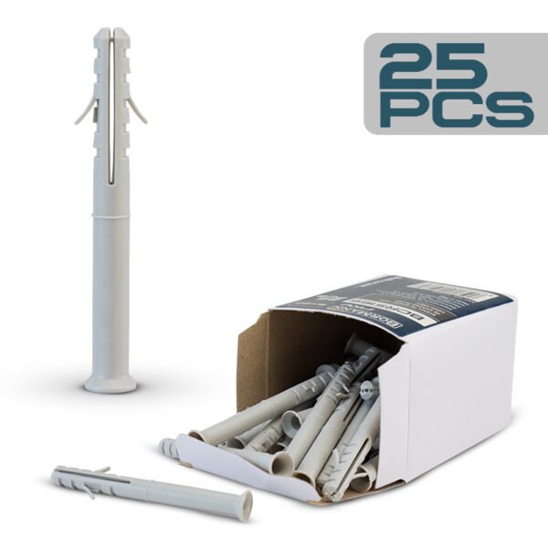 NYLON SCREW ANCHORS 10x100 GREY 25pcs