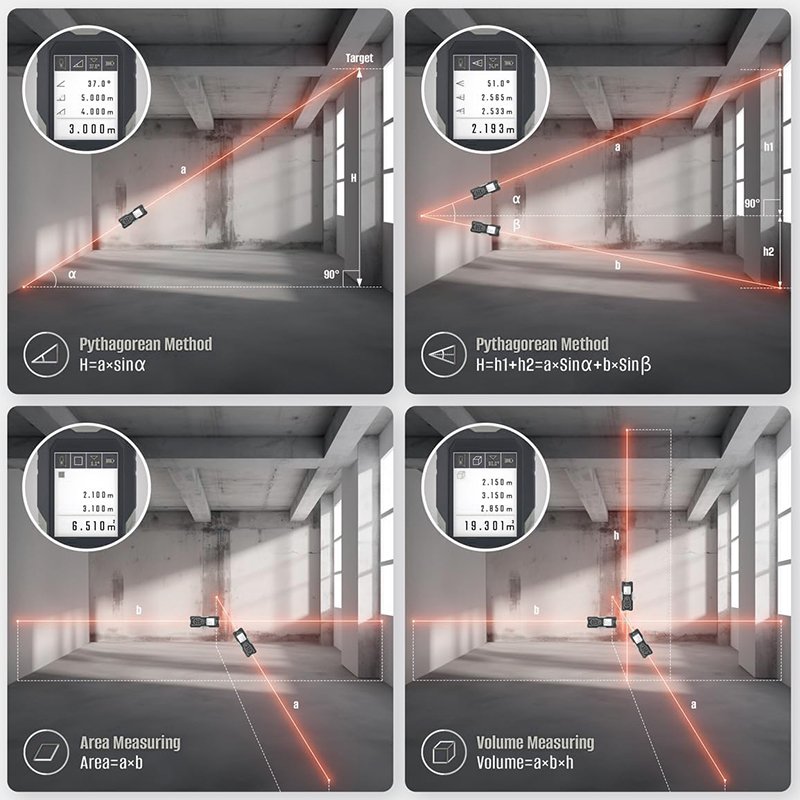 LASER DISTANCE METER , 2 LINES , 100/200M - immagine 5