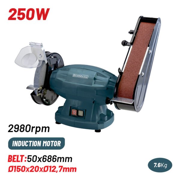 BENCH GRINDER Φ150mm , 350W WITH BELT 50x686mm