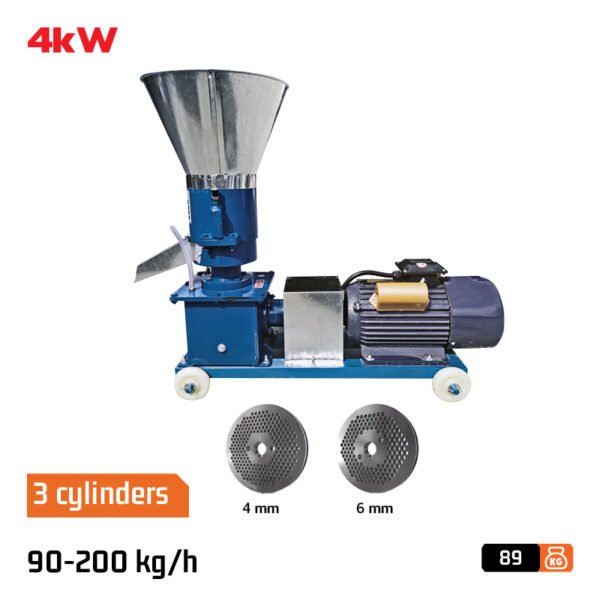 ANIMAL FEED PELLET MACHINE 4Kw, MAXIMUM PRODUCTION 200kg/h, PELLET DIAMETER 4mm OR 6mm, SINGLE-PHASE