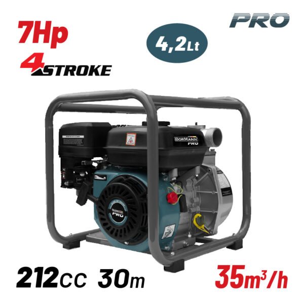 BORMANN PRO BGB1052 GASOLINE WATER PUMP 2''X2'', 212cc, 30m, 35m³/h