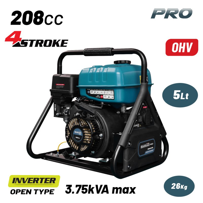 BORMANN Pro BGB4035 GASOLINE GENERATOR INVERTER OPEN TYPE 3.5kW ,223cc
