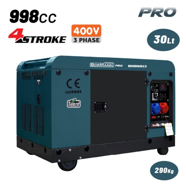 BORMANN Pro BGB9813 3-PHASE DIESEL GENERATOR RATED OUTPUT 12000W, 998cc E-START, BATTERY, AVR
