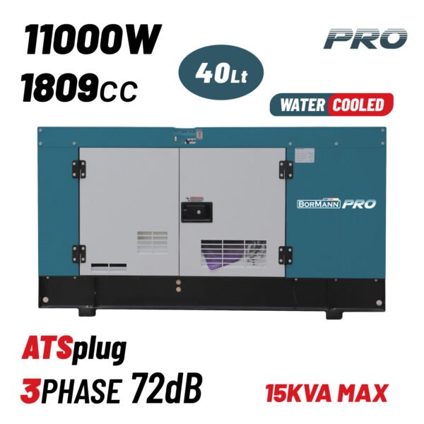 DIESEL GENERATOR 11000W , 1809cc , 1x32A , 1x16A , WATER COOLED , 3PHASE