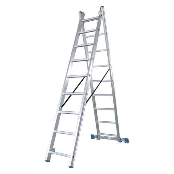DOUBLE ALUMINUM LADDER 2x9 4m