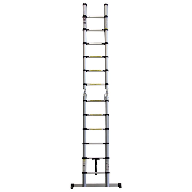 TELESCOPIC ALUMINUM LADDER 14 STEPS 2,2+2,2m, SOFT CLOSE - Image 4