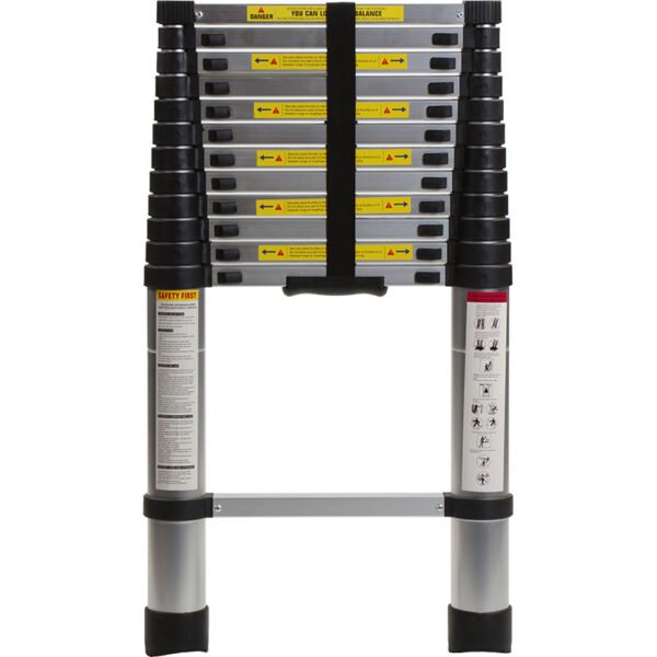 SINGLE TELESCOPIC LADDER 12 STEPS 3.8m