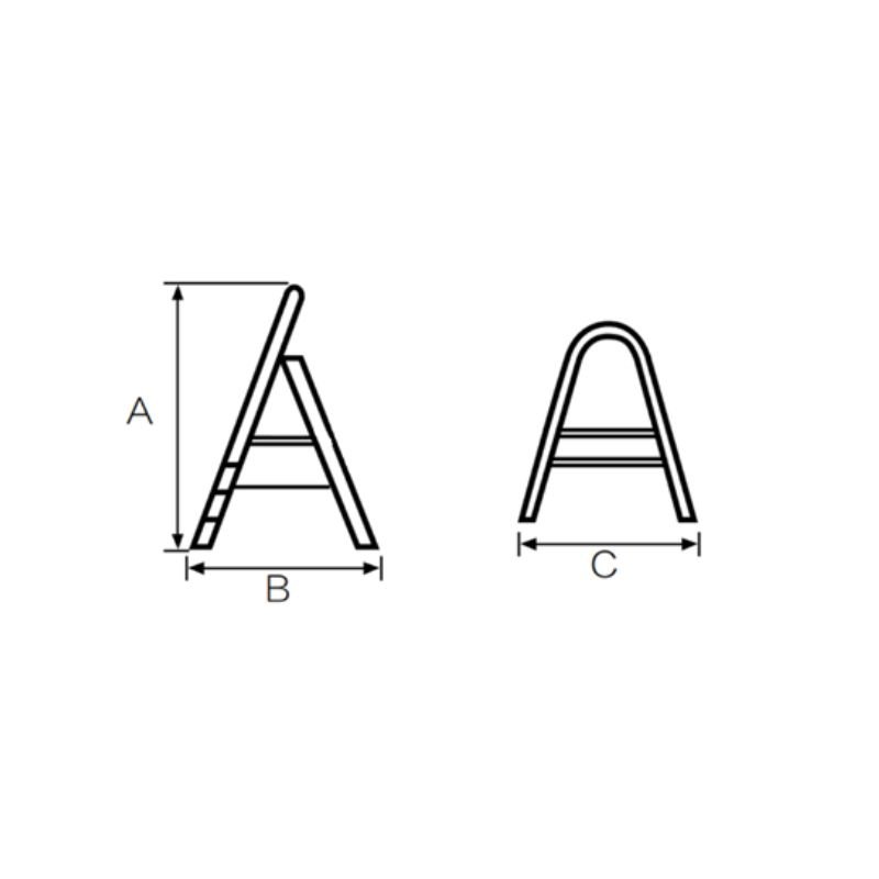 ALUMINUM DOUBLE SIDED STEPLADDER 2x4, WITH SLIP RESISTANT FEET AND SAFETY BELTS - Image 2