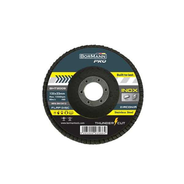 Flap disc pcs ''THUNDER-CUT" INOX Φ125x22 #80