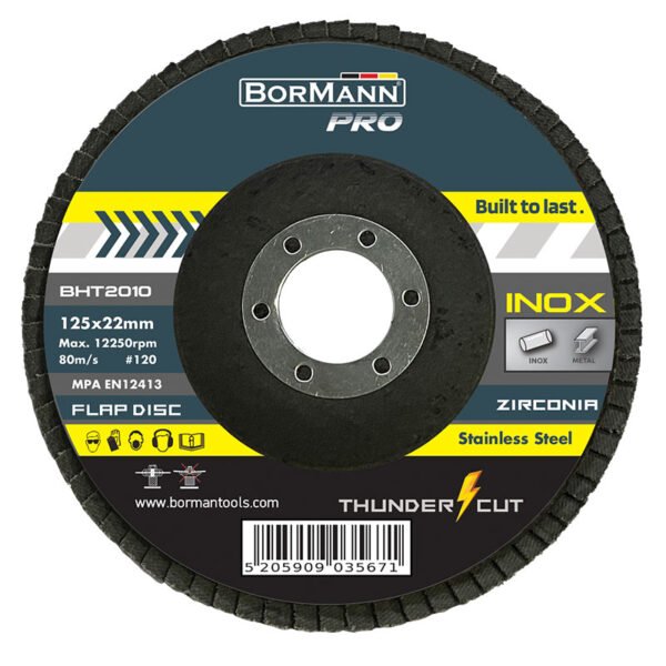 FLAP DISC ''THUNDER-CUT" INOX Φ125x22 #120