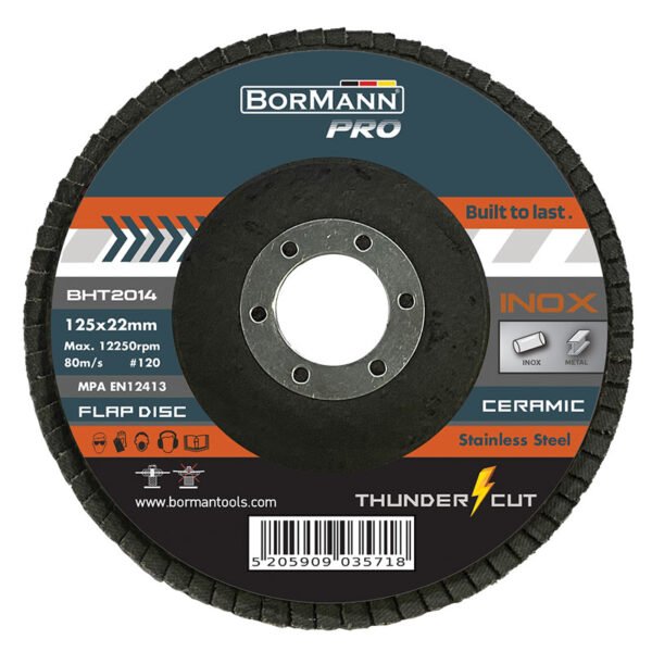 FLAP DISC ''THUNDER-CUT" INOX CERAMIC Φ125x2 #120