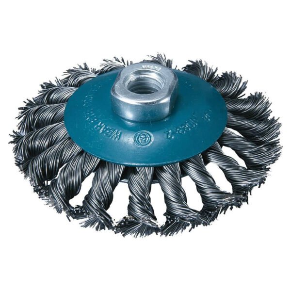 KNOTTED BEVEL BRUSH WITH NUT 'THUNDER-CUT" 100mm
