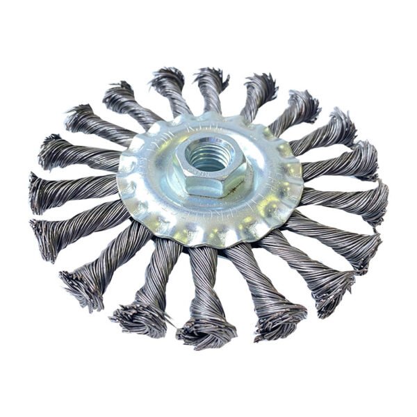 KNOTTED WHEEL BRUSH WITH NUT 14mm 'THUNDER-CUT" 125mm