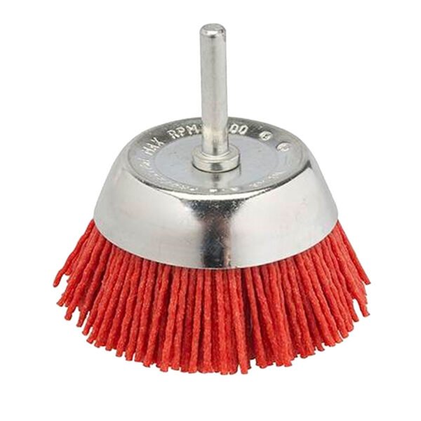 NYLON CUP BRUSH WITH SHAFT 'THUNDER-CUT" 50mm