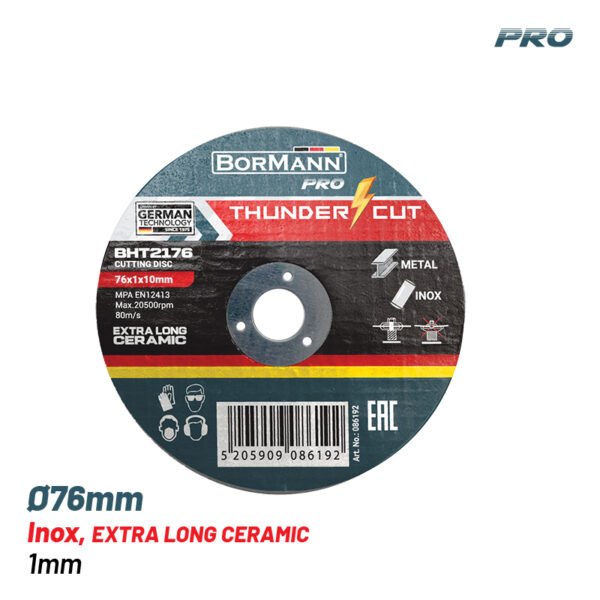 BORMANN Pro BHT2176 CERAMIC CUTTING DISK ''THUNDER-CUT" ΙΝΟΧ EXTRA LONG CERAMIC Φ76x1