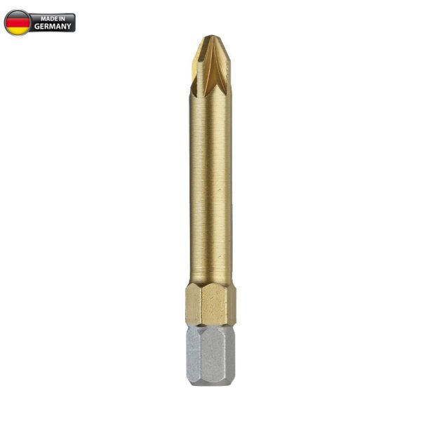 PZ CROSS-SLOTTED BITS 50mmLONG TiN 1/4' C6,3 10 Pcs