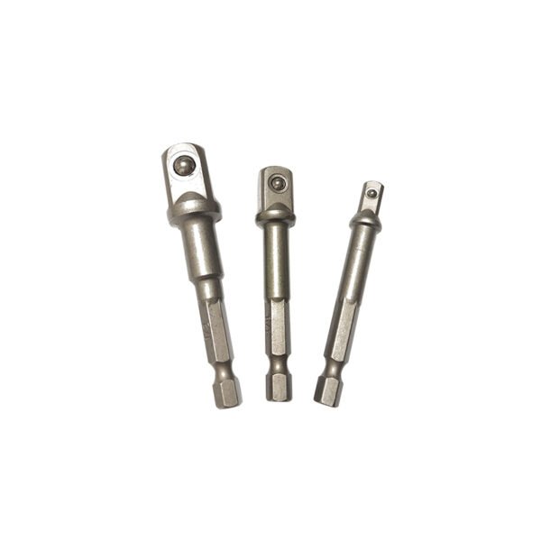 Power Socket Adapter Set 3pcs (1/4''-3/8''x65mm, 1/2''x73mm)