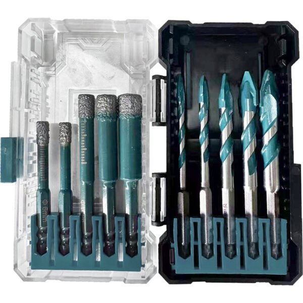 BORMANN Pro BHT4360 10pcs SET GRANITE HOLE SAW(6,6,8,10,12)+CERAMIC DRILL BIT WITHOUT WATER