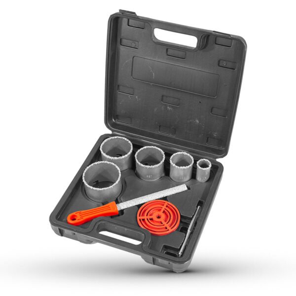 TANGSTEN GRIT TIPPED HOLE SAWS,8PCS SET,33-83mm