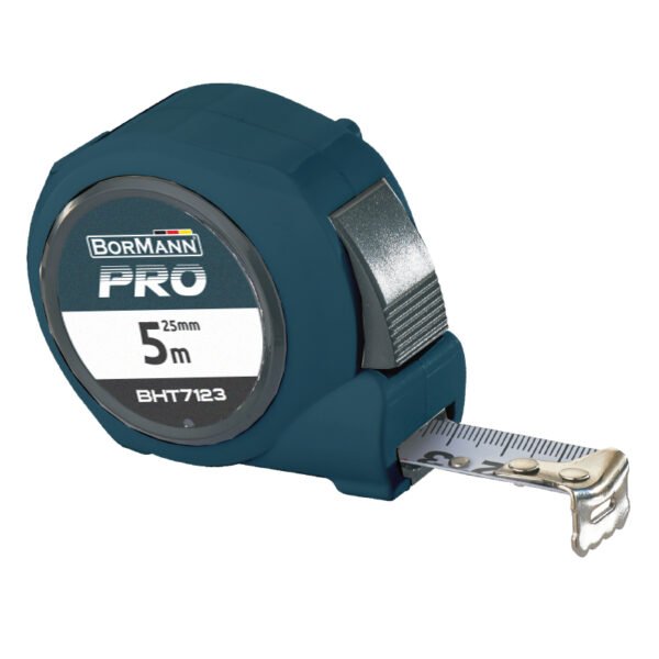 BORMANN Pro BHT7123 Μέτρο 5m x 25mm, Αυτόματου Κλειδώματος,με Επικάλυψη Ματ
