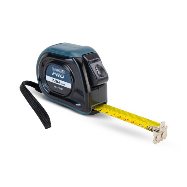 BORMANN Pro BHT7127 Μέτρο 7.5m x 25mm, Αυτόματου Κλειδώματος,Ταινία Διπλής Όψης,με Επικάλυψη Nylon