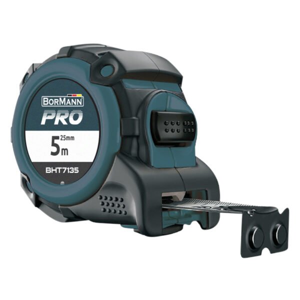 BORMANN Pro BHT7136 Μέτρο 7.5m x 25mm, Αυτόματου Κλειδώματος,με Επικάλυψη Ματ, Μαγνητικός Γάτζος