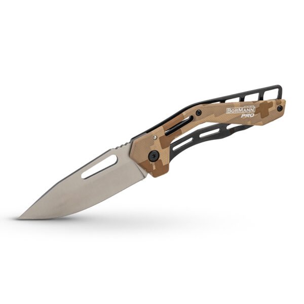 FOLDING UTILITY KNIFE WITH STAINLESS STEEL CAMO COATING HANDLE , 19.4cm
