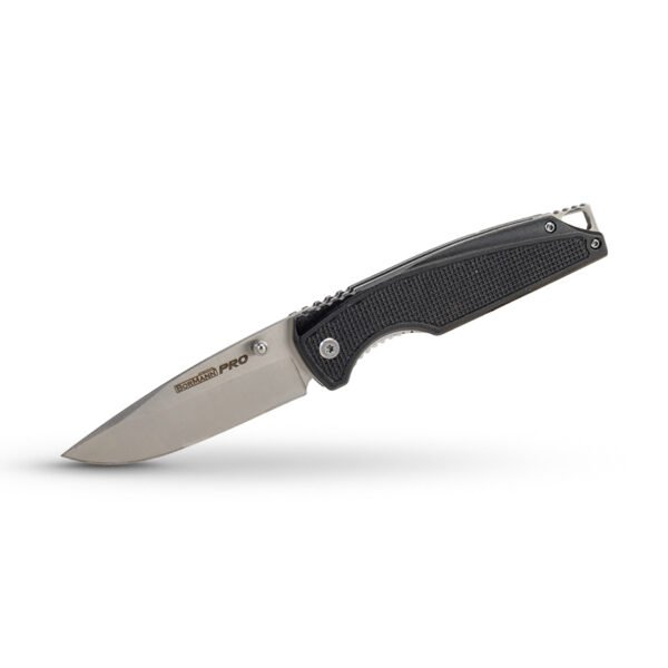 FOLDING UTILITY KNIFE IN BLACK COLOR WITH ALUMINUM HANDLE , 188mm