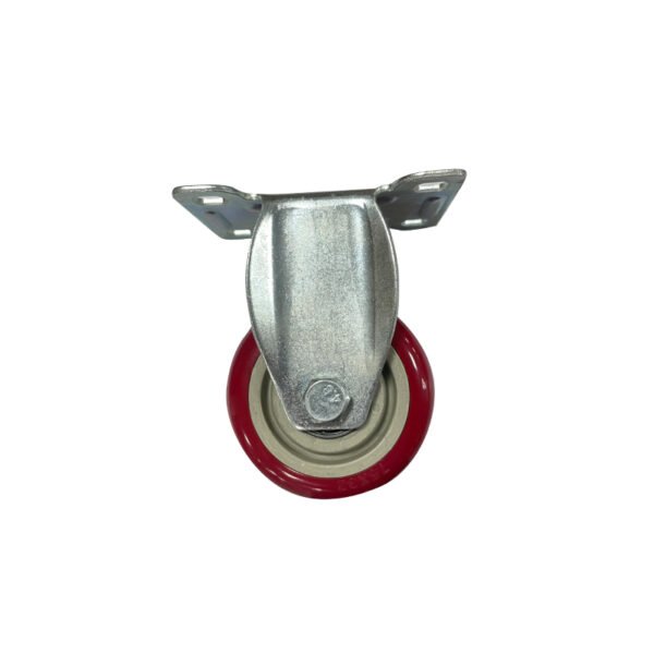 Top plate rigid RED PVC caster , wheel Φ100, load 100Kg, Η131mm plate 93,5x65mm