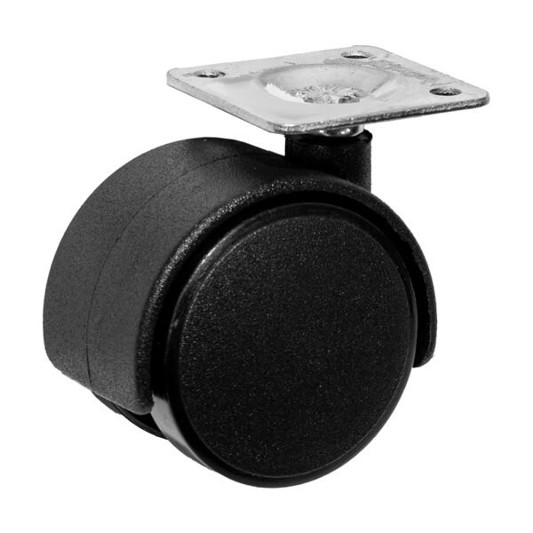 TOP PLATE SWIVEL FURNITURE CASTER, BLACK, WHEEL Φ40, MAX LOAD 15Kg, Η55mm, PLATE 36x36mm