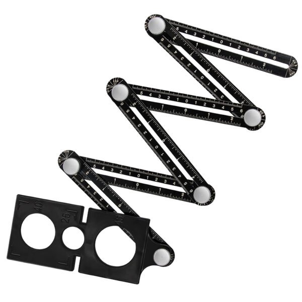SIX-PART RULER FOLDABLE ALUMINIUM 1m , CUT DIAMETER 25mm , 40mm, 45mm , BLACK